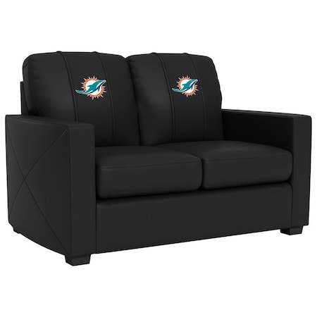 Dreamseat Silver Loveseat with Miami Dolphins Primary Logo XZ7759003LSCDBK-PSNFL20090